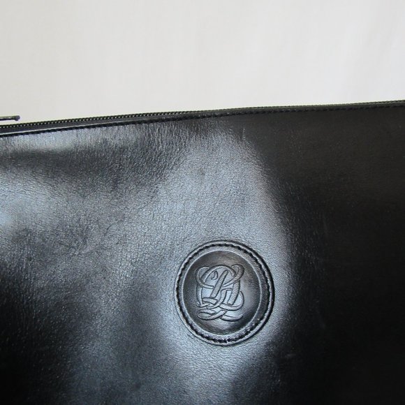 Vintage Classic Black Leather Shoulder Bag by Louis Quatorze. Made in Spain - Picture 6 of 12
